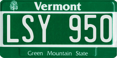 VT license plate LSY950