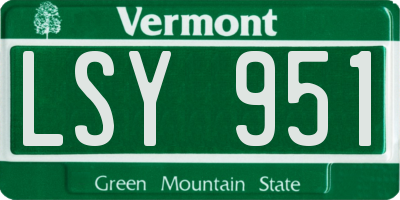 VT license plate LSY951