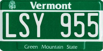 VT license plate LSY955