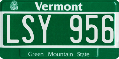 VT license plate LSY956