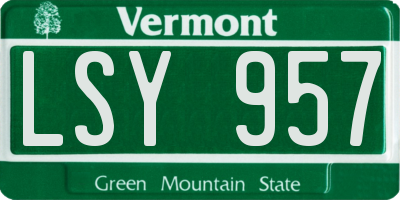 VT license plate LSY957