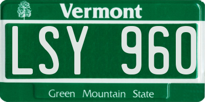 VT license plate LSY960