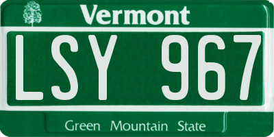 VT license plate LSY967