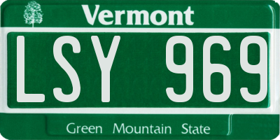 VT license plate LSY969