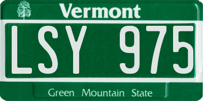 VT license plate LSY975