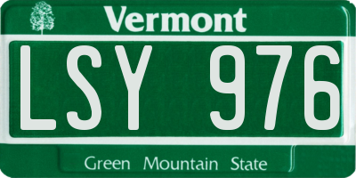 VT license plate LSY976