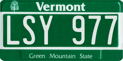VT license plate LSY977