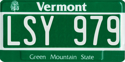 VT license plate LSY979