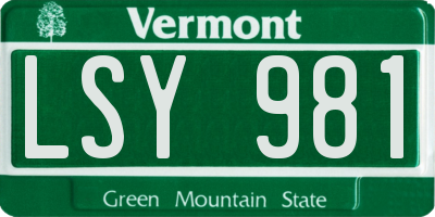 VT license plate LSY981