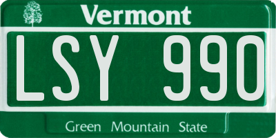 VT license plate LSY990