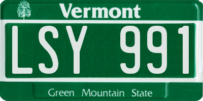 VT license plate LSY991