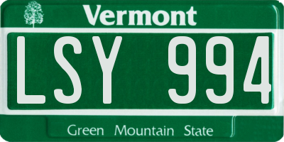 VT license plate LSY994