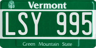 VT license plate LSY995