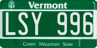 VT license plate LSY996