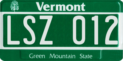 VT license plate LSZ012