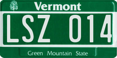 VT license plate LSZ014