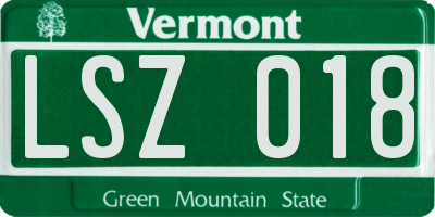VT license plate LSZ018