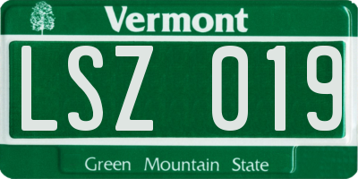 VT license plate LSZ019