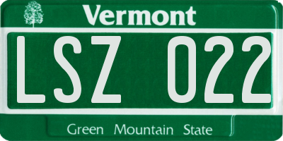 VT license plate LSZ022
