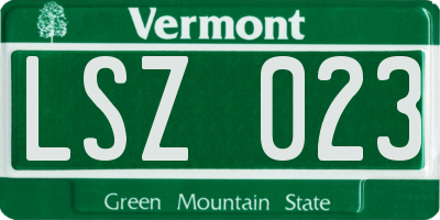 VT license plate LSZ023