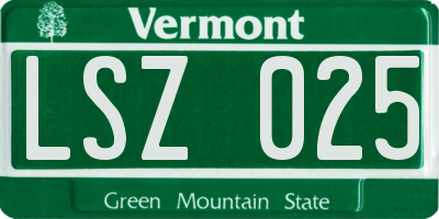 VT license plate LSZ025