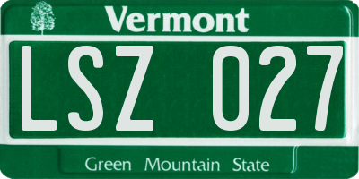 VT license plate LSZ027