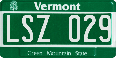 VT license plate LSZ029