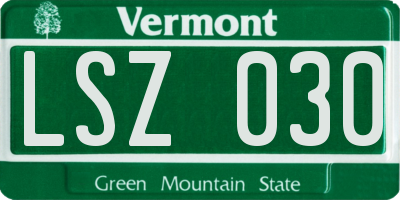 VT license plate LSZ030