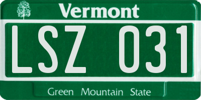 VT license plate LSZ031