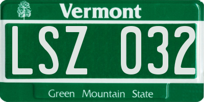 VT license plate LSZ032