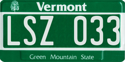 VT license plate LSZ033