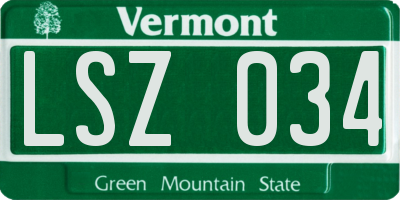 VT license plate LSZ034