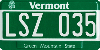 VT license plate LSZ035