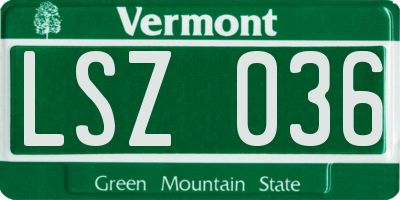 VT license plate LSZ036