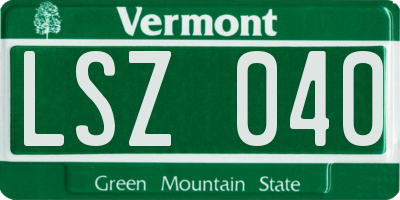 VT license plate LSZ040