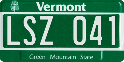 VT license plate LSZ041