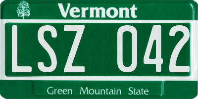 VT license plate LSZ042