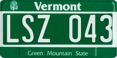 VT license plate LSZ043