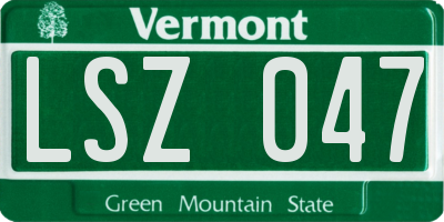 VT license plate LSZ047