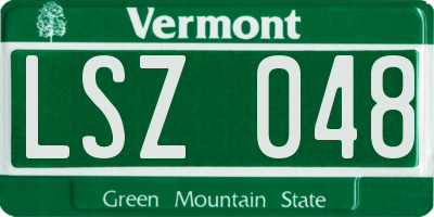 VT license plate LSZ048