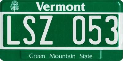 VT license plate LSZ053