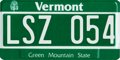 VT license plate LSZ054