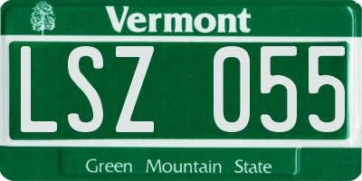 VT license plate LSZ055