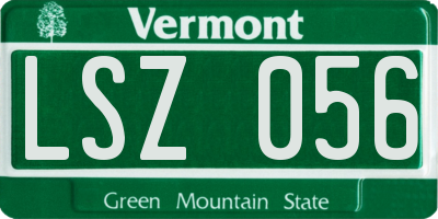 VT license plate LSZ056
