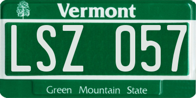 VT license plate LSZ057
