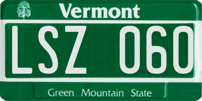 VT license plate LSZ060
