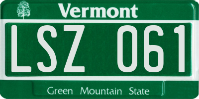 VT license plate LSZ061