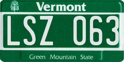 VT license plate LSZ063