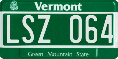 VT license plate LSZ064