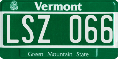 VT license plate LSZ066